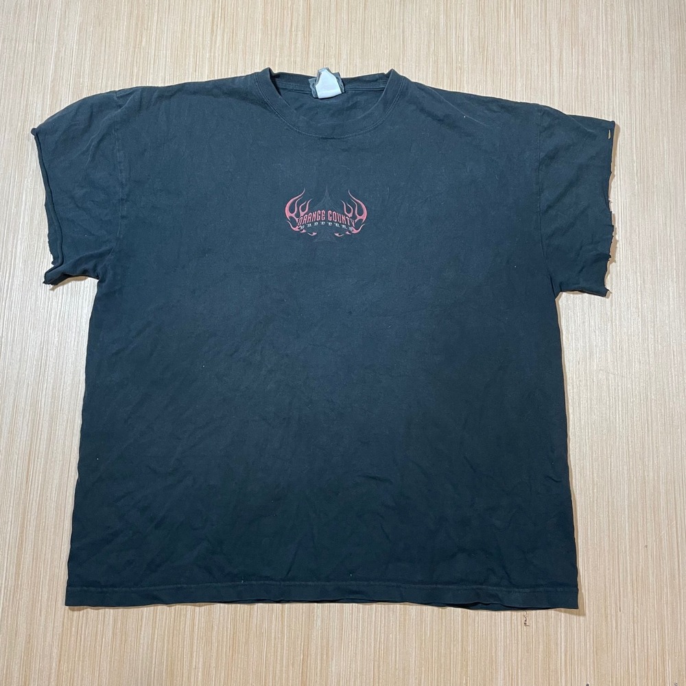 Orange County Choppers T-Shirt Mens XL Black Graphic Flame Cut Sleeve New York